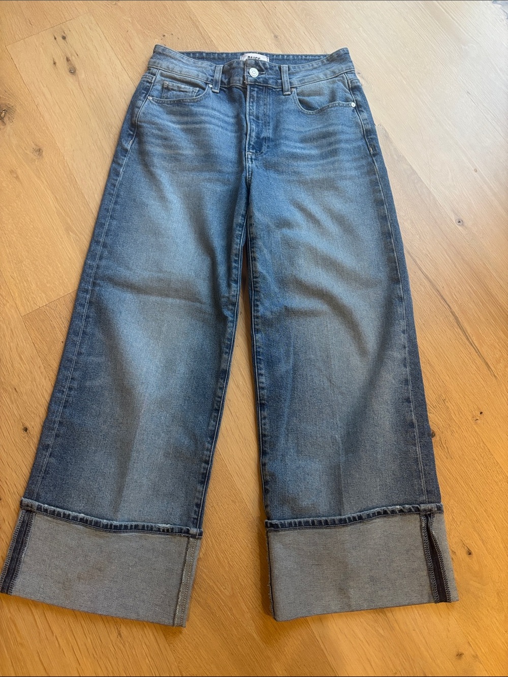 PAIGE - Wide Leg Cuffed Women’s Jeans
